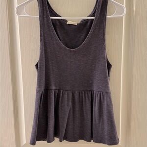 Anthropologie Ribbed Peplum Top